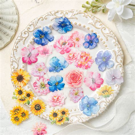 Watercolor Flower Stickers for Scrapbooking and Card Making – ViVi ...