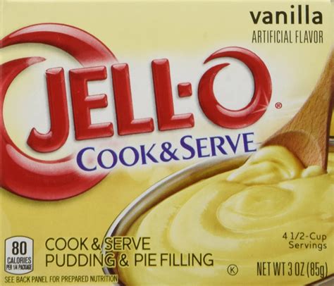 Jell-O Vanilla Cook & Serve Pudding, 3 oz (85g) 4-Pack - Walmart.com