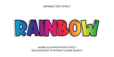 Premium Vector | Rainbow text font effect