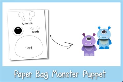 Paper Bag Monster Puppet - Frosting and Glue Easy Desserts and Kid Crafts