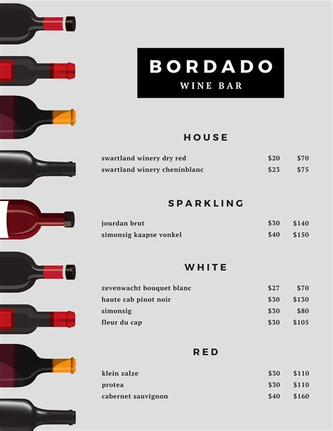 Free printable and customizable wine menu templates | Canva