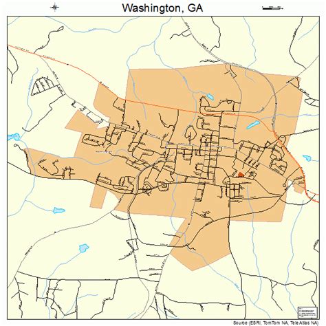 Washington Georgia Street Map 1380704