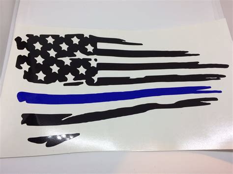 Thin Blue Line Usa Flag Decal