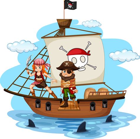 Pirate cartoon character walking the plank on the ship 3014154 Vector Art at Vecteezy