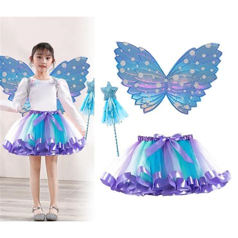 segolike Fairy Costume Set Girls Wand Kid Elf Cosplay Cute Tutu Skirt ...