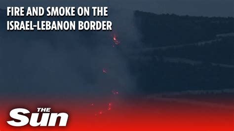 Fires burn in the night on Israel-Lebanon border as Israel military activity continues - YouTube