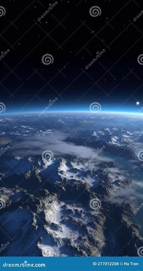 View of the Planet Earth from Space during a Sunrise Stock Illustration ...