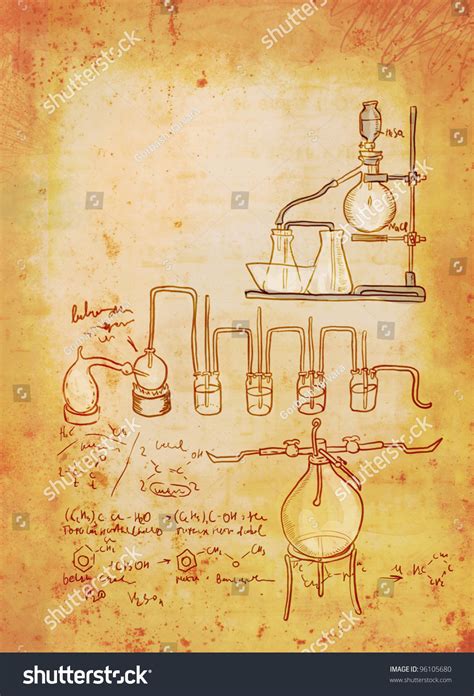 Old Chemistry Laboratory Background Vintage Style Stock Illustration ...