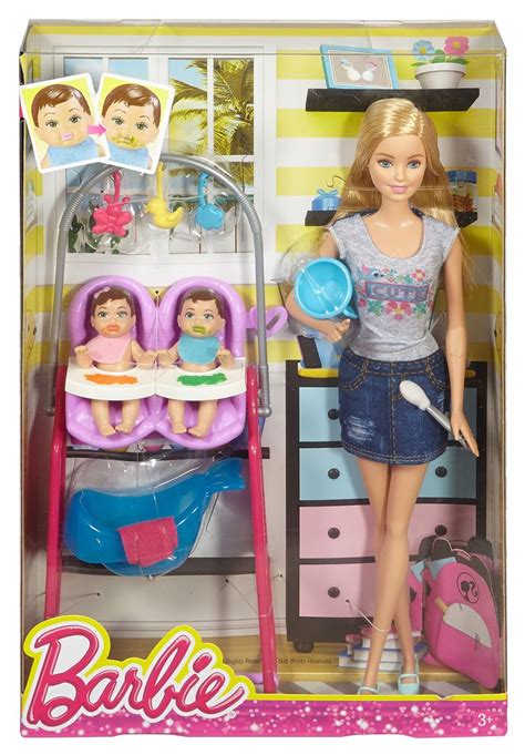 Barbie Careers Twin Babysitter Doll and Playset | Barbie jouet, Accessoires barbie, Barbie