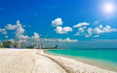 Download Horizon Sea Ocean Miami Beach Earth Photography Beach HD Wallpaper