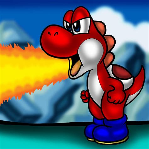 Fire breathing Yoshi by VixDojoFox on DeviantArt