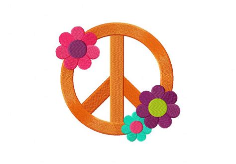 Flower Peace Machine Embroidery Design – Blasto Stitch