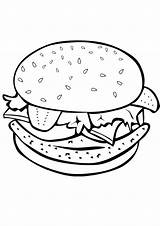 Cheeseburger Coloring Page sketch template