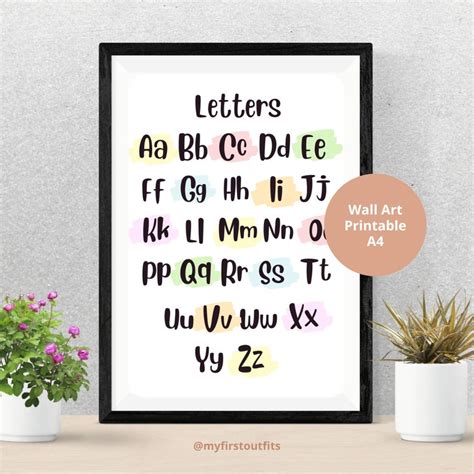 Turkish & English Alphabet Learning Poster Pastel, Digital Download ...