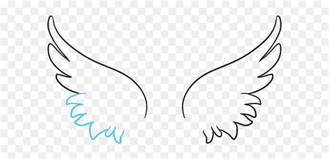 Angel Wing Outline Png, Picture - Easy Anime Angel Wings Drawing, Transparent Png - vhv