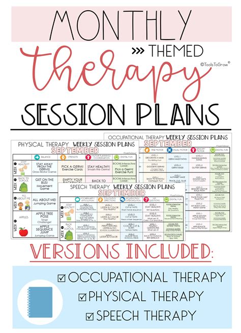 Monthly Themed Therapy Session Plans | Blog | Tools To Grow, Inc.