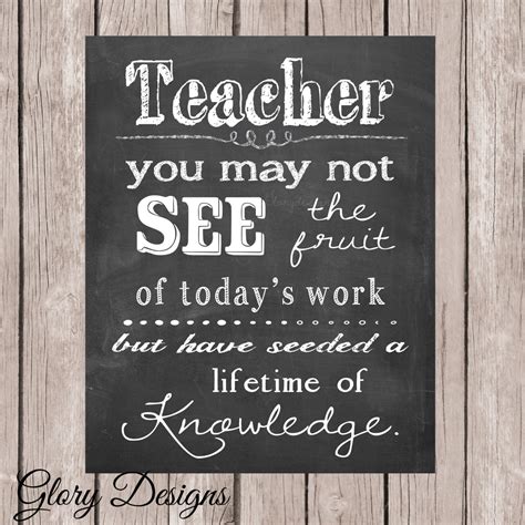 Teacher Appreciation gift Teacher quote Teacher by glorydesigns