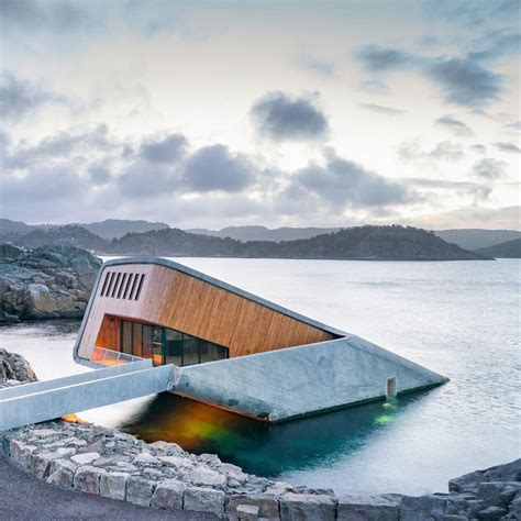 Norwegian restaurant Under, half-sunken into the sea