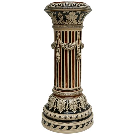 Large Classical Marble Column or Pedestal in Deep Gray at 1stDibs