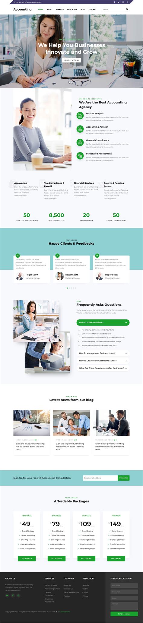 Accounting - Free Bootstrap Business Website Template