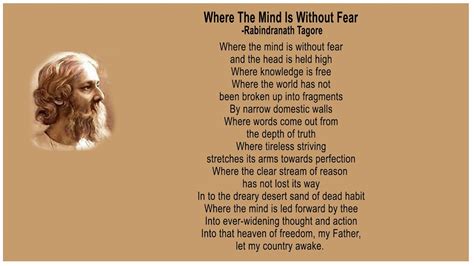 Where the mind is without fear|Rabindranath Tagore|English Poetry ...