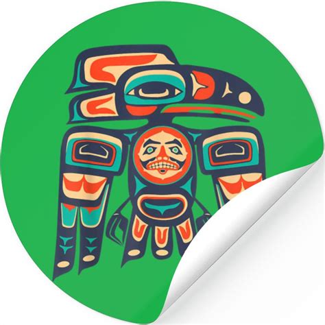 Alaska, Raven Haida Tribal Art, Native American Totem Stickers Stickers sold by Mehr Soroushian ...