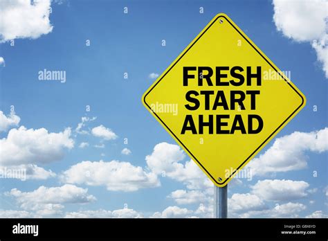 Fresh start ahead road sign Stock Photo - Alamy