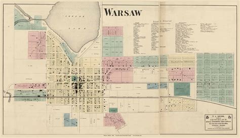 Warsaw Village, Wayne, Indiana 1866 Old Town Map Custom Print ...