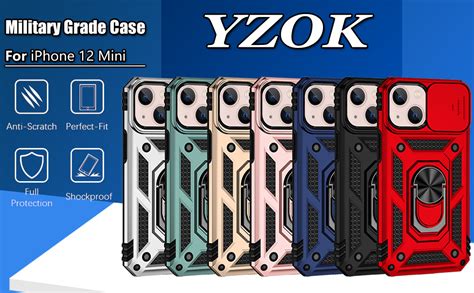 Amazon.com: YZOK for iPhone 12 Mini Case,with Slide Camera Cover HD ...