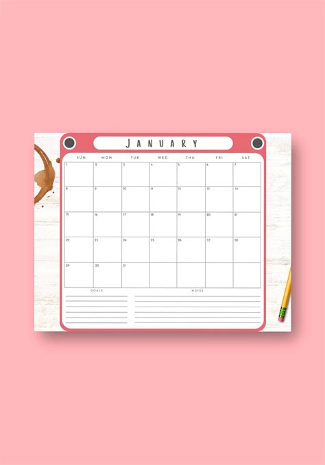 2023 Cute Desk Printable Calendar / Digital Calendar / Monthly Calendar Instant Digital Download ...