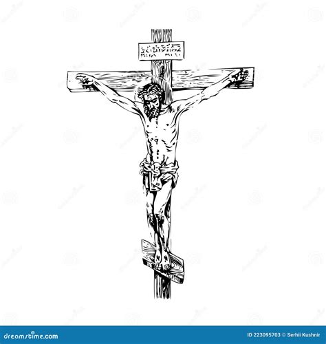 Jesus Christ, Crucifixion. Hand Drawing Sketch Stock Vector ...