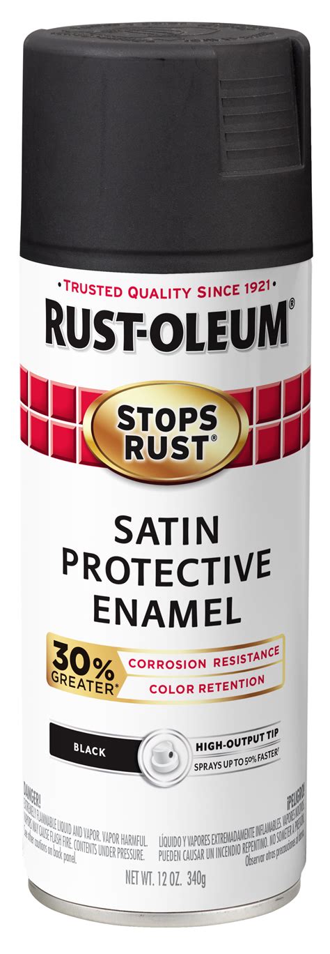 Black, Rust-Oleum Stops Rust Advanced Satin Spray Paint, 12 oz - Walmart.com