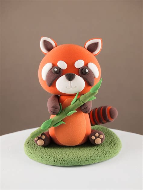 Red Panda Cake Topper, Red Panda Figurine, Customised Birthday Cake Topper, Clay Red Panda Cake ...