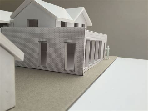 Annabelle Tugby Architects // Architectural foam board model of single storey brick extension ...