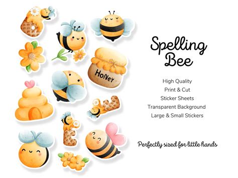 Print and Cut Bee Stickers Sticker Sheets Laptop Sticker - Etsy