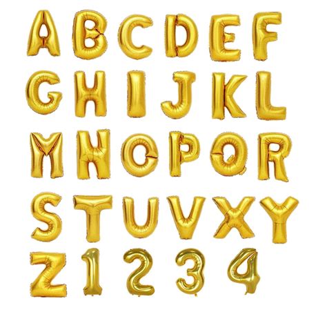 Gold Helium Foil Balloons Letters and Numbers - Letter A - 16 Inches in Nepal at NPR 4548, Rating: 5