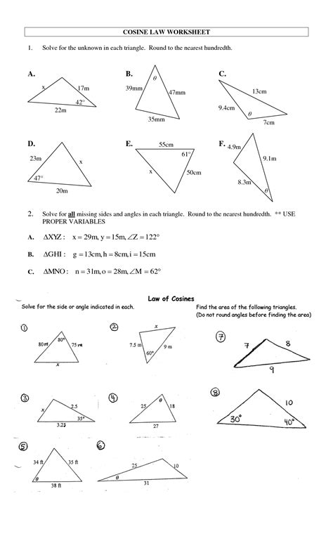 Law Of Sines Activity Pdf