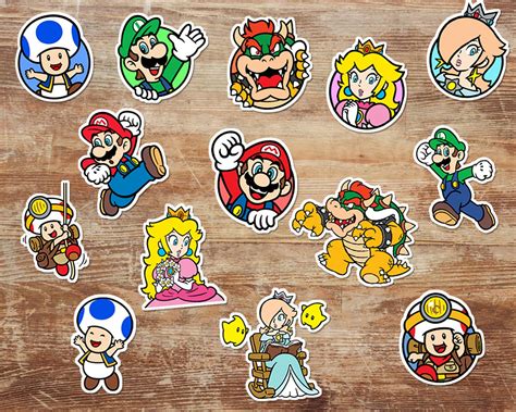 Set of 14 Super Mario Sticker Pack Characters Vinyl Stickers - Etsy