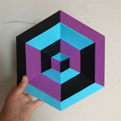 DIY Optical Illusion Wall Decor 3D Paper Craft Printable Template - Etsy