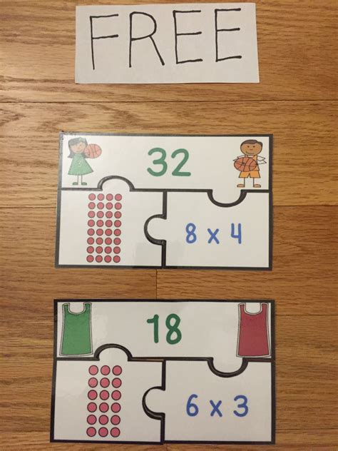 FREE Multiplication Game 3rd Grade Math Activity Puzzles | 3rd grade math, Math centers ...