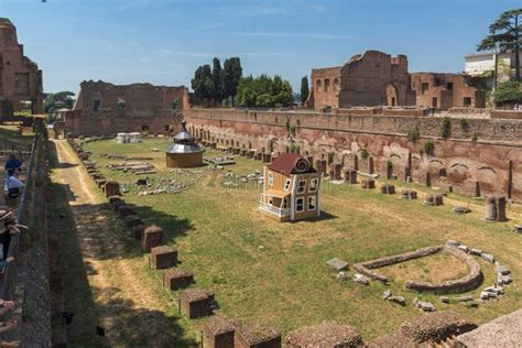 Panoramic View of Ruins in Palatine Hill in City of Rome, Italy ...