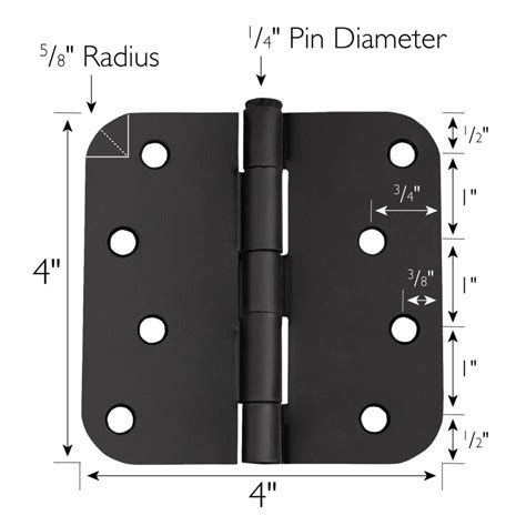 Door Hinge Matte Black 4 Inch 3 Pack ǀ Hardware & Locks ǀ Today's Design House