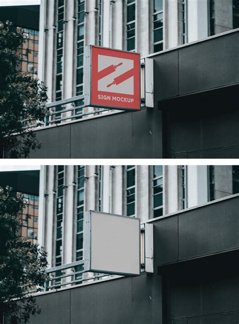 Sign on Building Mockup — Mr.Mockup | Graphic Design Freebies