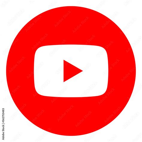 Round Youtube Logo Isolated on White Background Stock Vector | Adobe Stock