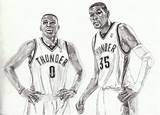 Kevin Durant And Russell Westbrook Drawing Sketch Coloring Page  sketch template