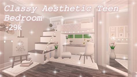 Stylish Aesthetic Teen Bedroom | Bloxburg Speed Build | It's SummerRose - YouTube