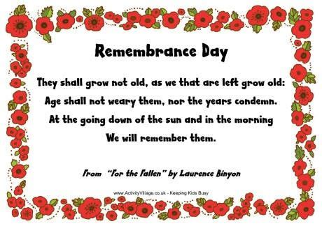 Remembrance Day - 1 | Remembrance day poems, Remembrance day ...