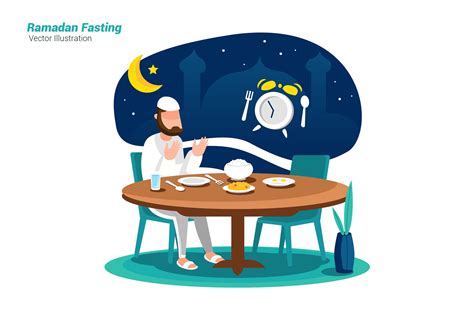 Ramadan Fasting -Vector Illustration | Vector illustration ...