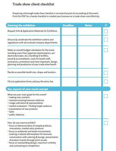 How To Make/Create a Trade Show Checklist [Templates + Examples] 2023 | Free & Premium Templates