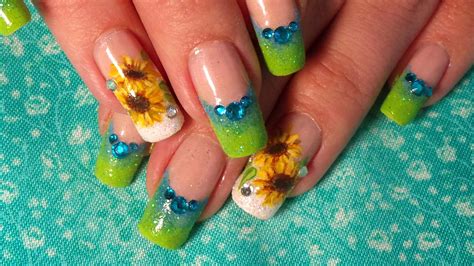 YouTube | Sunflower nails, Sunflower nail art, Simple nail designs